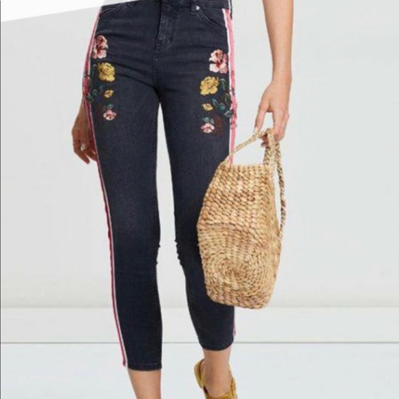Topshop Denim - Topshop Moto Jamie Skinny Crop Floral Pants